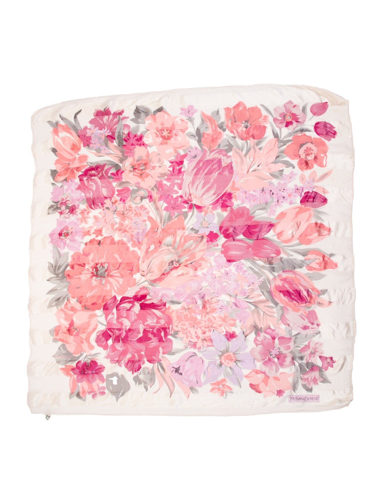 Saint Laurent Silk Floral Print Scarf