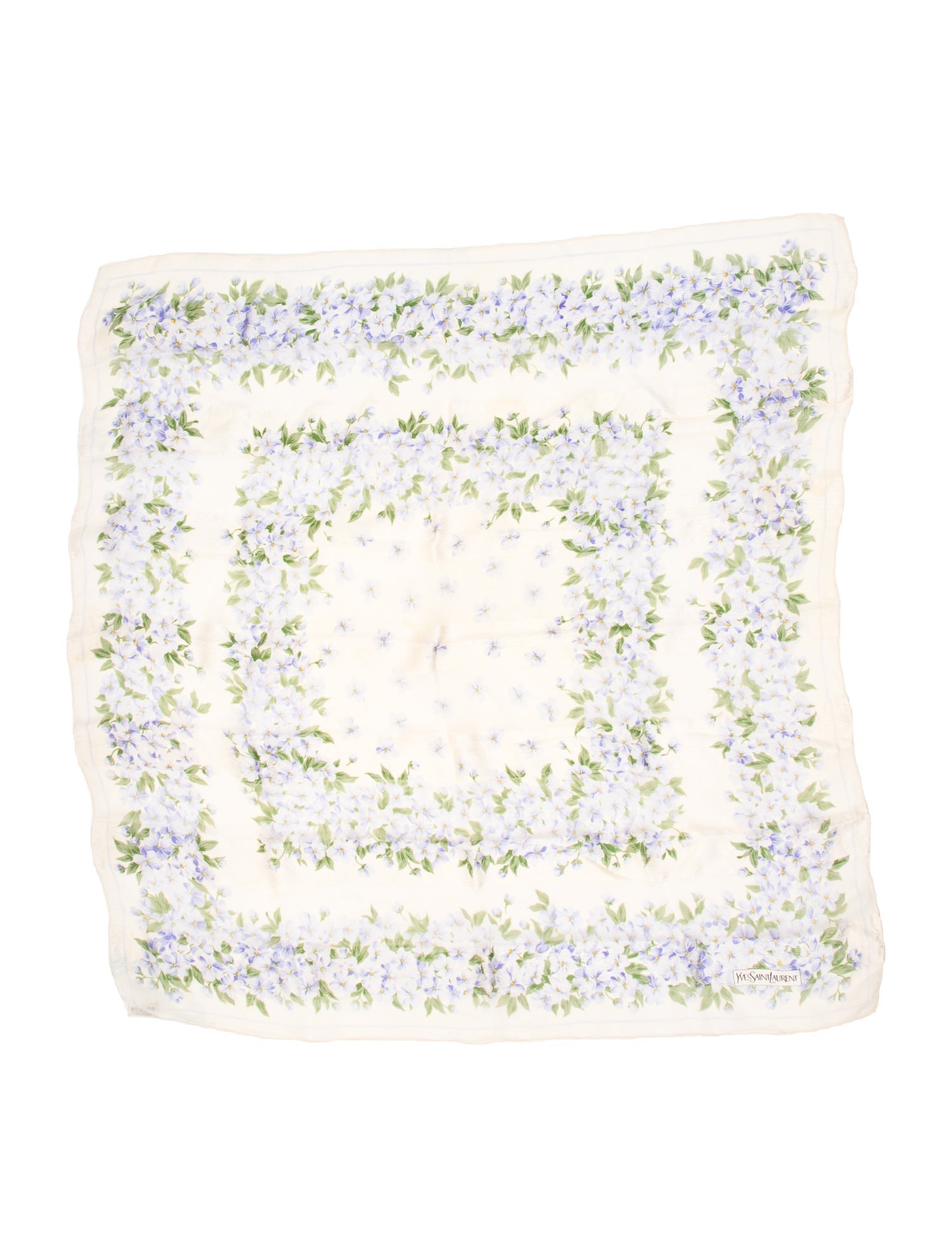 Saint Laurent Suede Floral Print Scarf