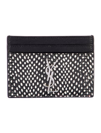 Saint Laurent Leather Polka Dot Print Card Holder