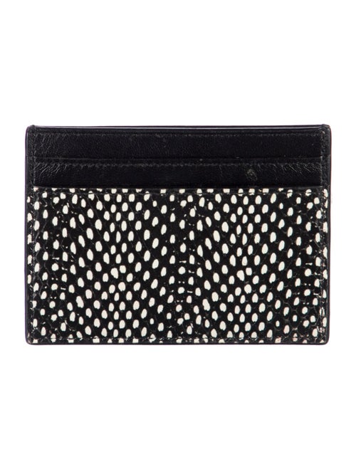 Saint Laurent Leather Polka Dot Print Card Holder