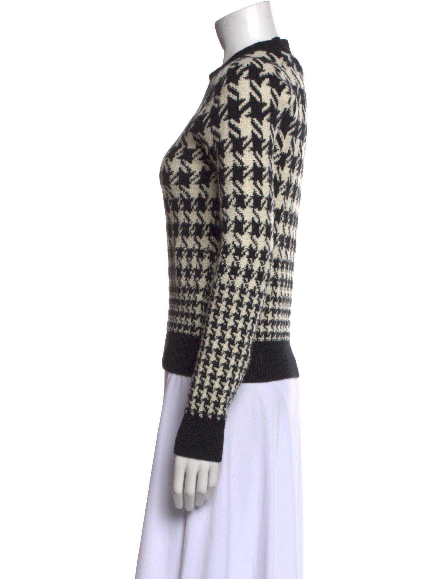 Saint Laurent Wool Houndstooth Print Sweater w/ Tags