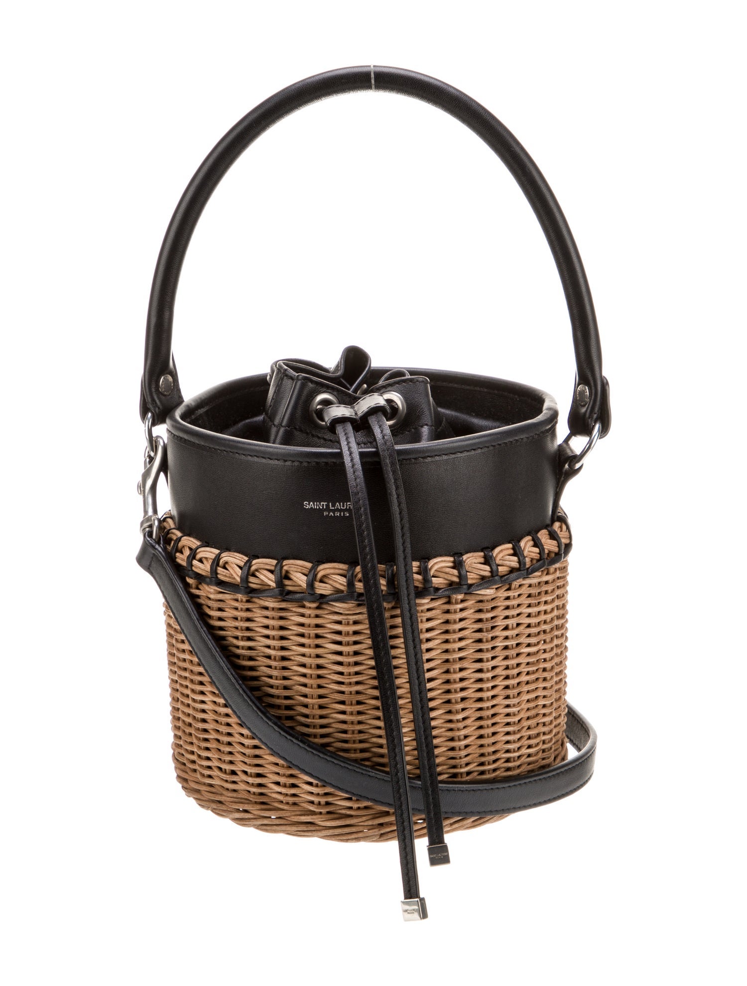 Saint Laurent Leather Wicker Small