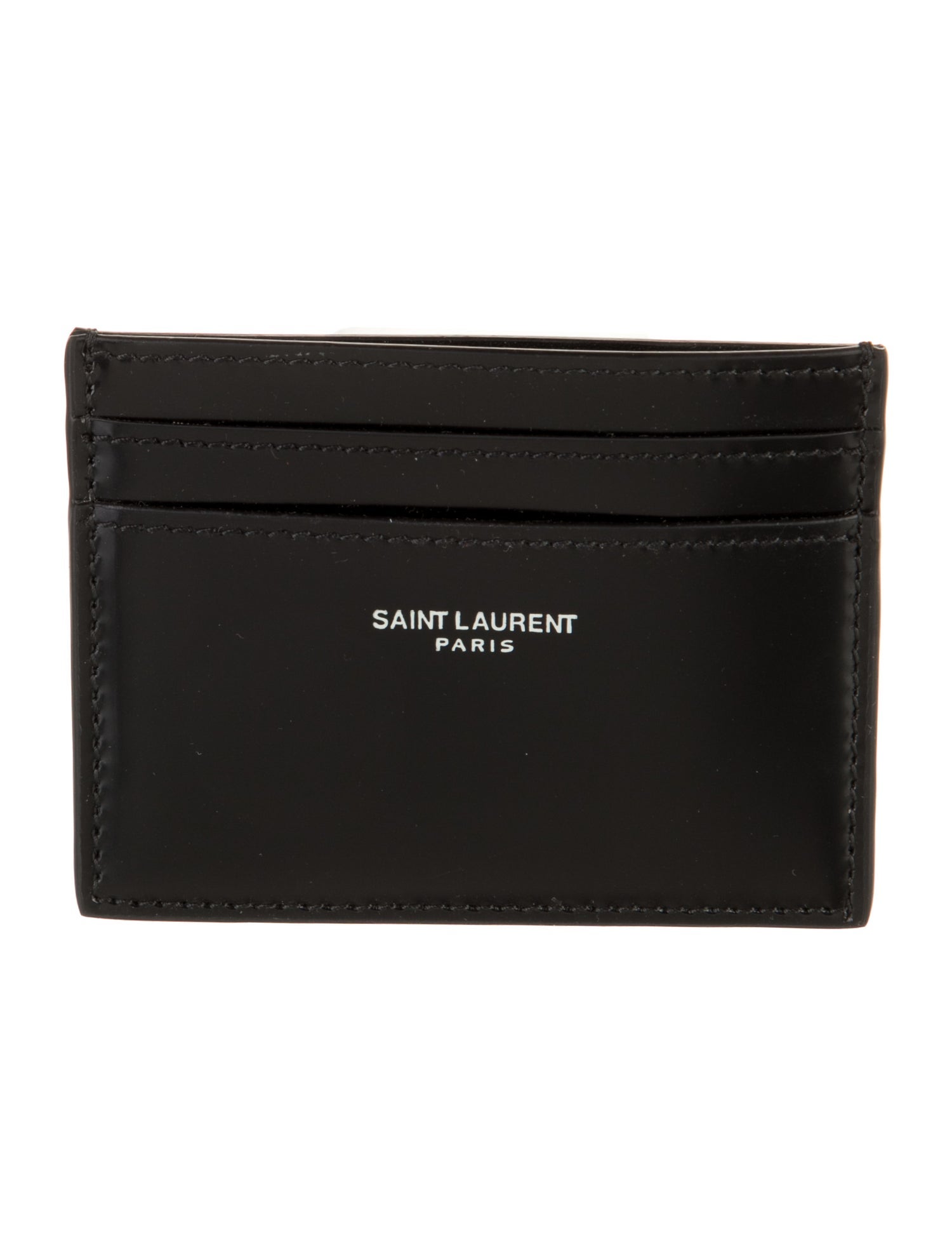 Saint Laurent Patent Leather Graphic Print Card Holder
