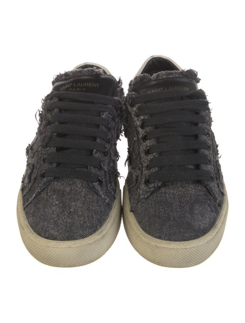 Saint Laurent Denim Distressed Accents Sneakers