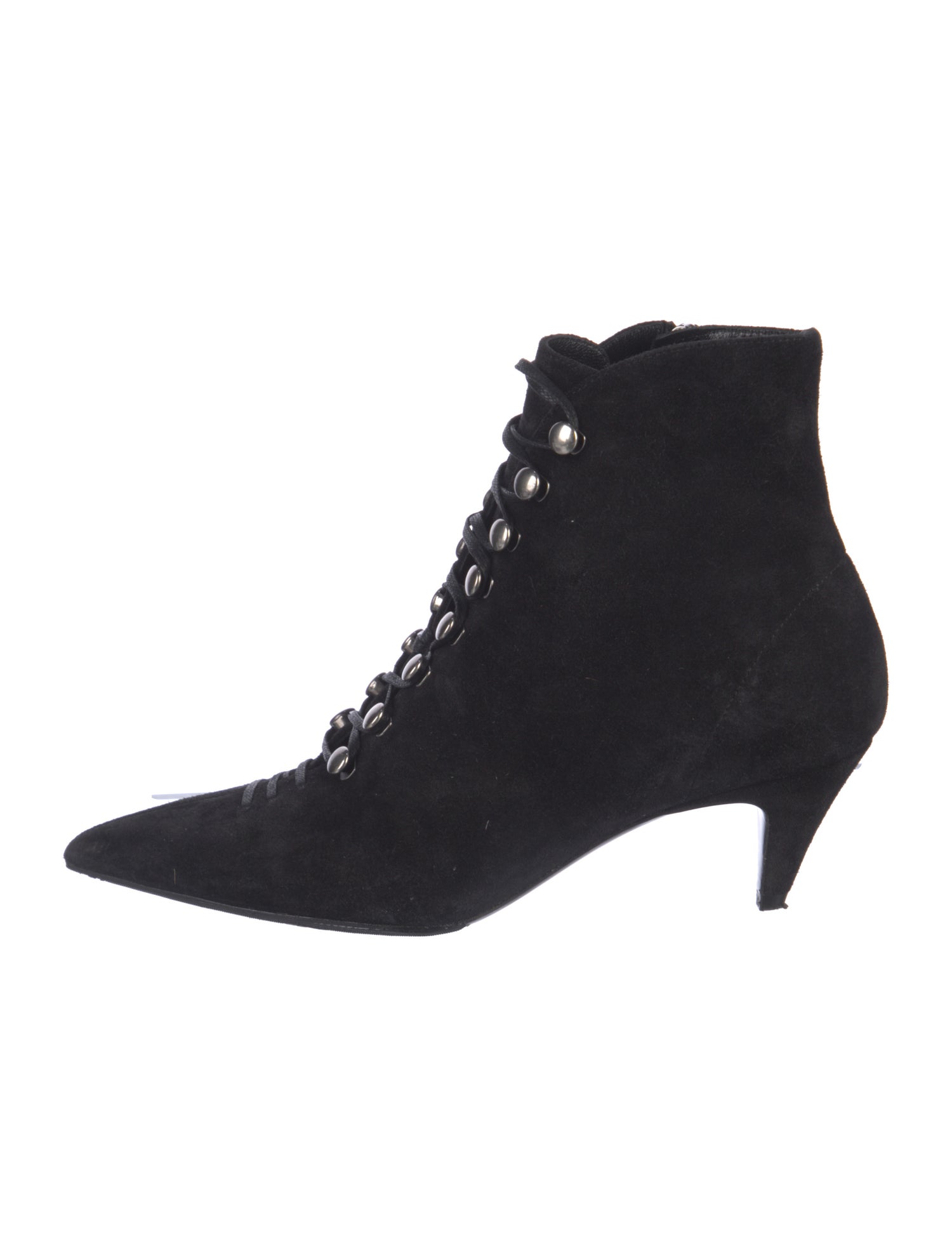 Saint Laurent Suede Lace-Up Boots