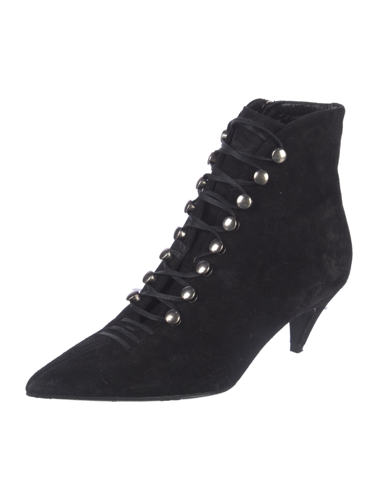Saint Laurent Suede Lace-Up Boots