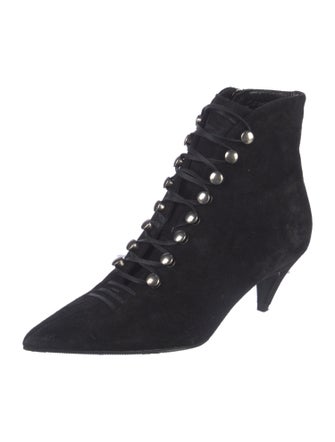 Saint Laurent Suede Lace-Up Boots