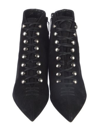 Saint Laurent Suede Lace-Up Boots