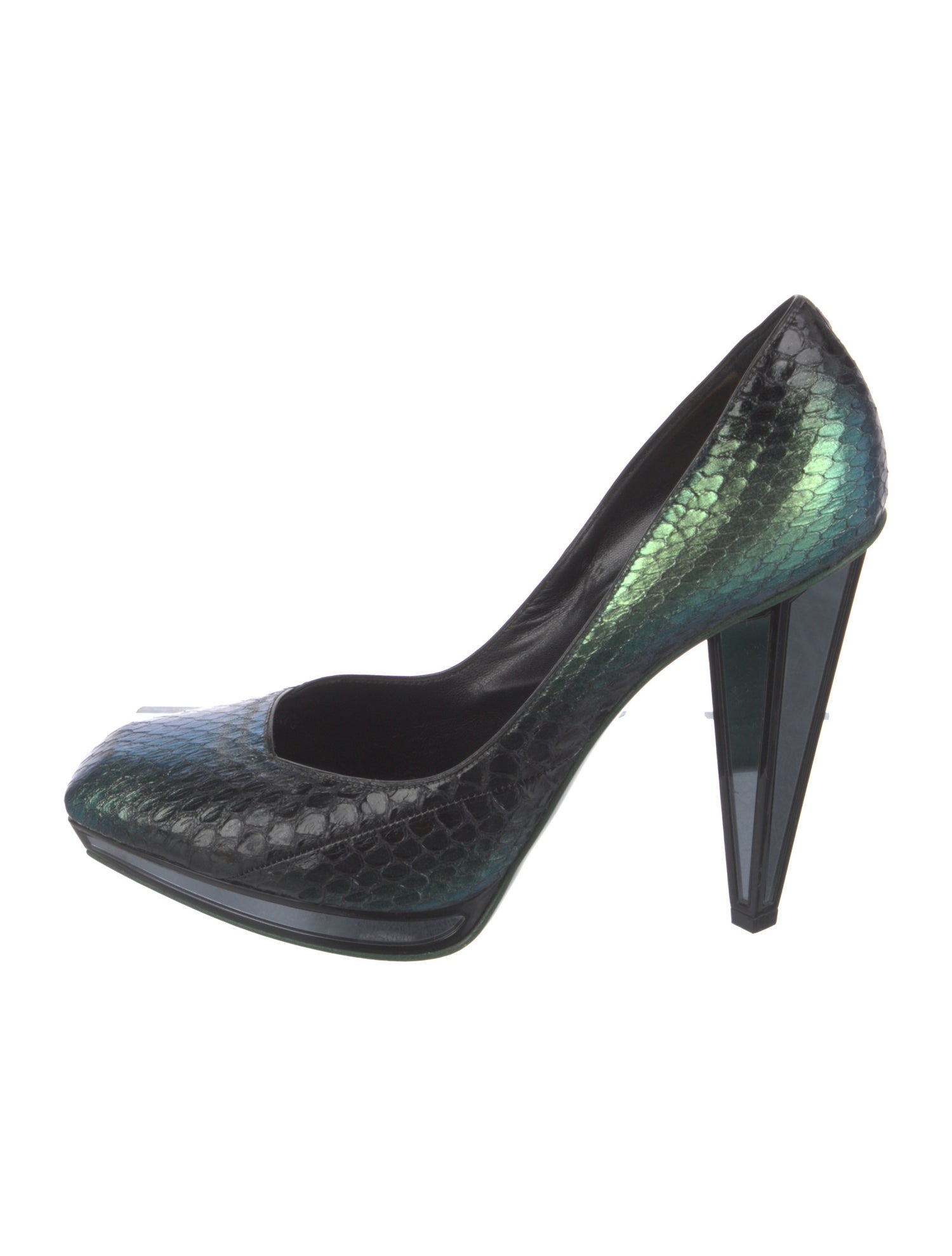 Saint Laurent Leather Animal Print Pumps