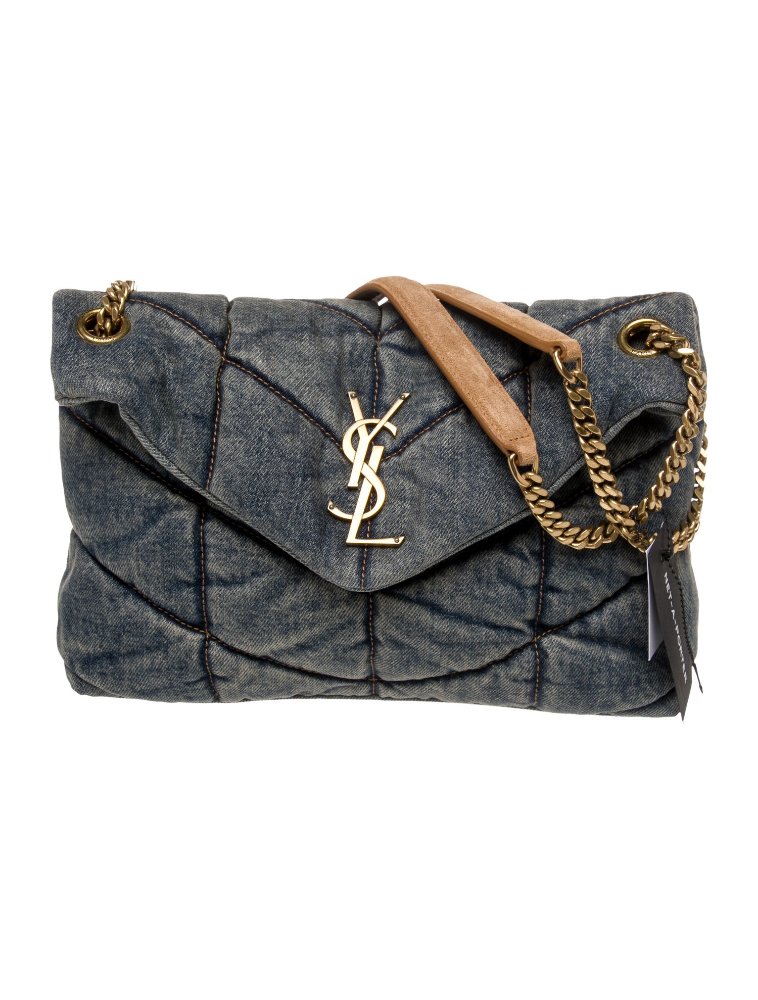 Saint Laurent Denim Puffer Small