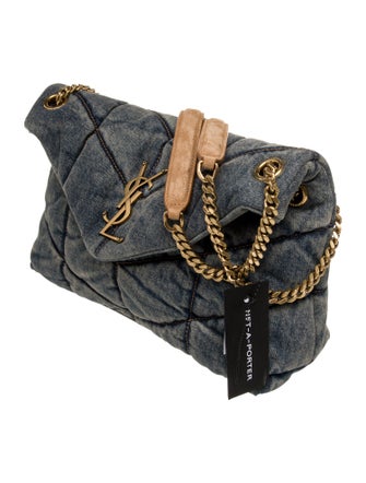 Saint Laurent Denim Puffer Small