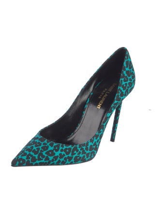 Saint Laurent Canvas Printed Pumps
