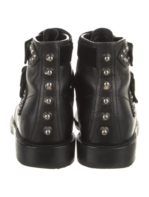 Saint Laurent Leather Studded Accents Combat Boots