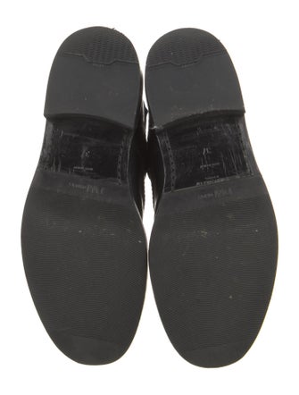 Saint Laurent Leather Studded Accents Combat Boots