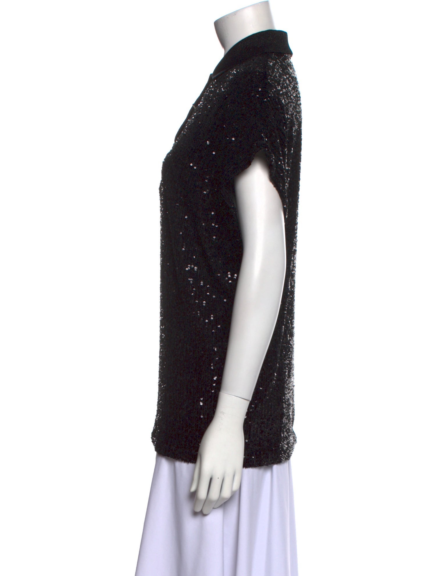 Saint Laurent Sequin Short Sleeve Polo w/ Tags