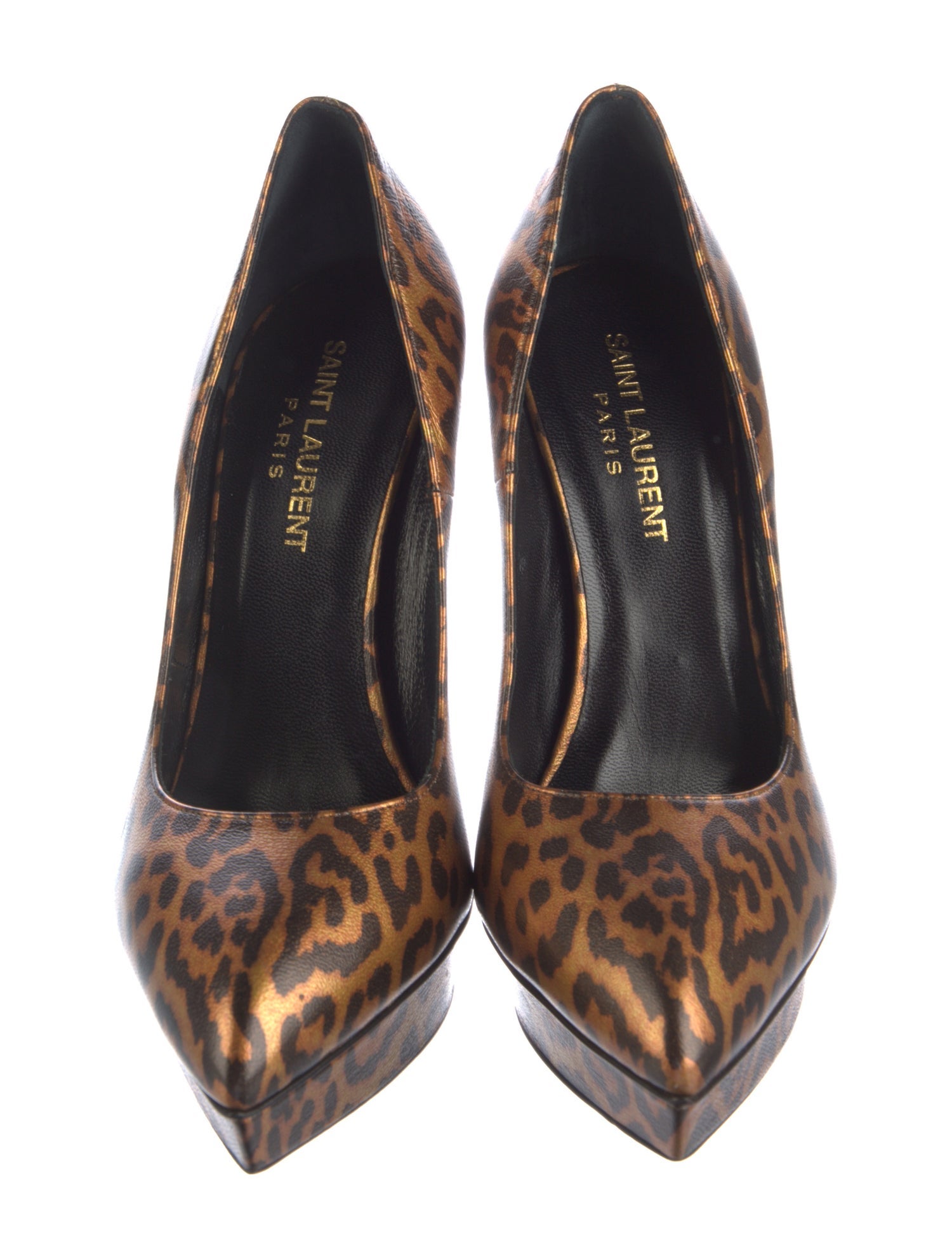 Saint Laurent Leather Animal Print Pumps