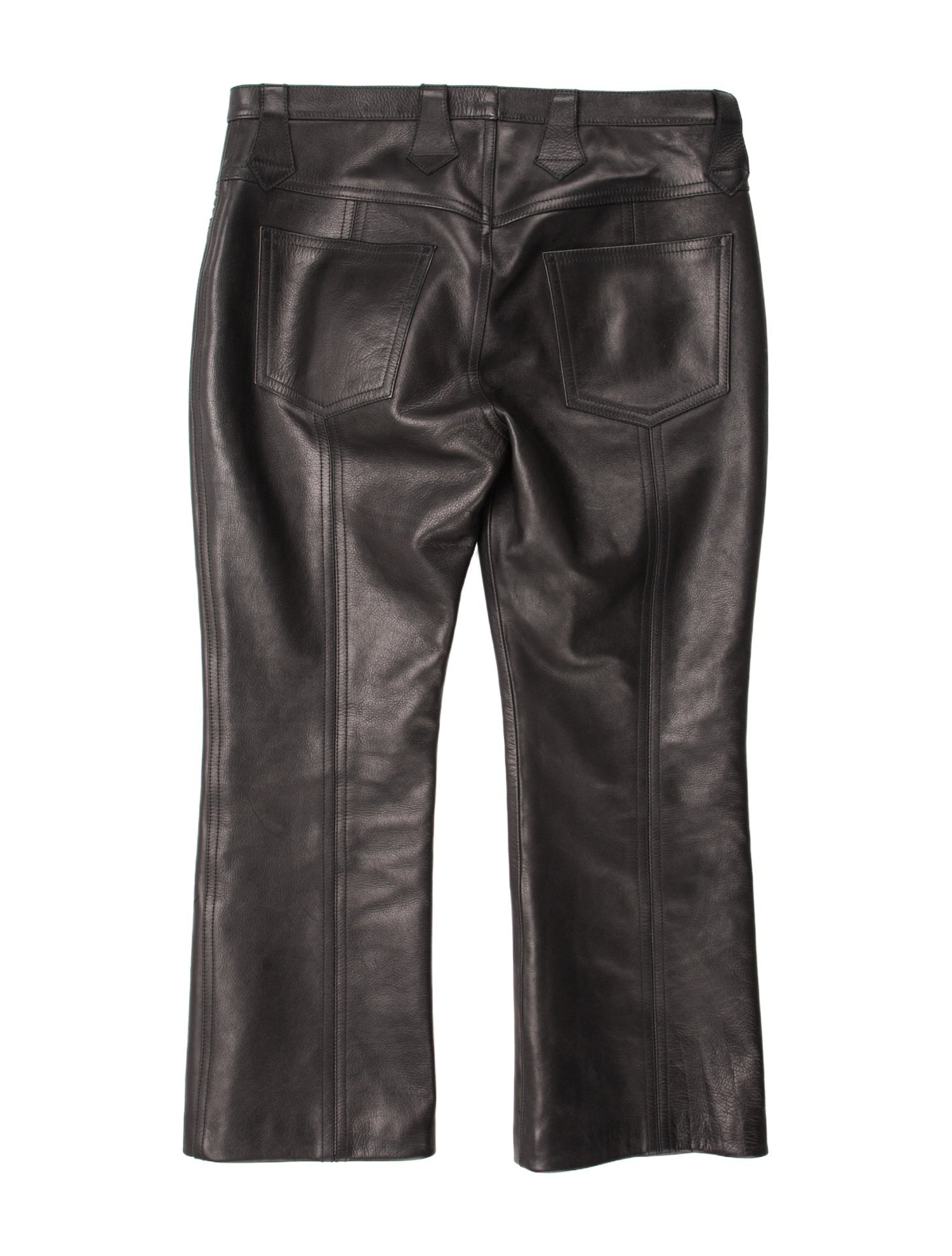 Saint Laurent Leather Straight Leg Pants