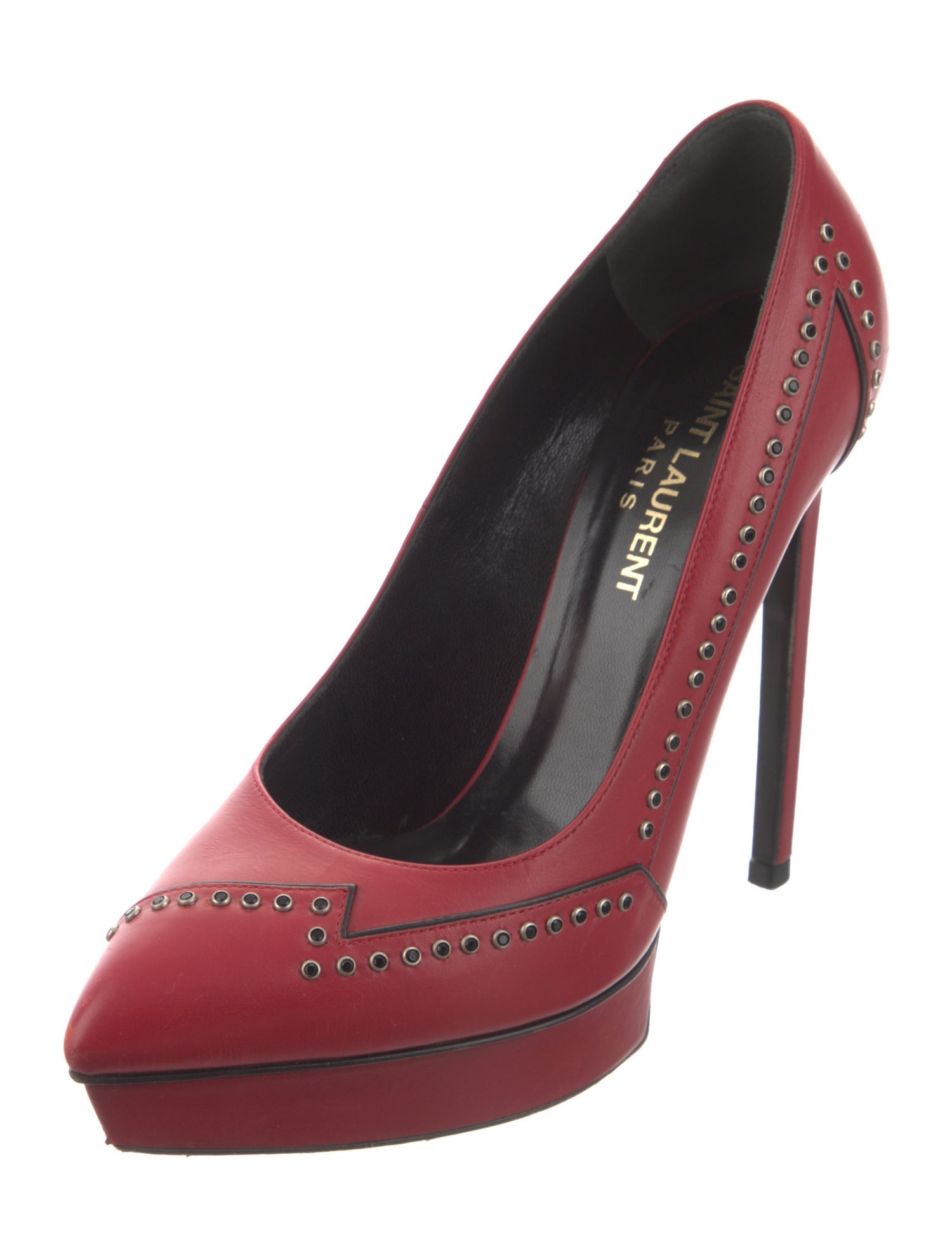 Saint Laurent Leather Crystal Embellishments Pumps