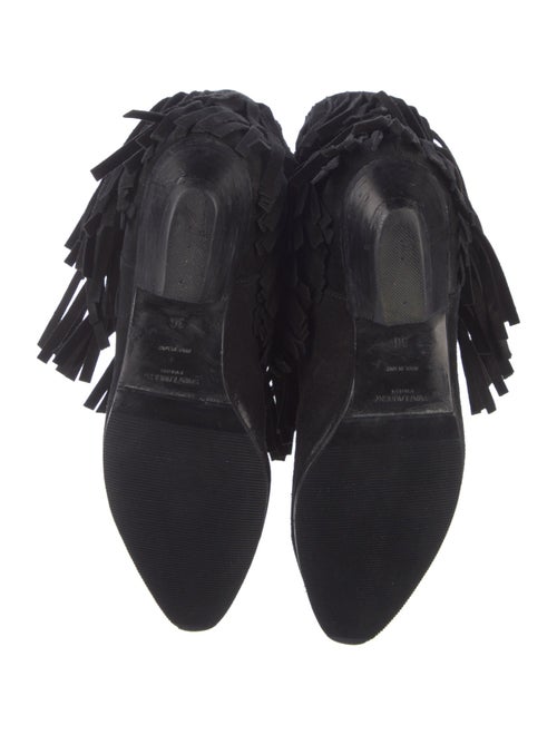 Saint Laurent Suede Fringe Trim Accent Rain Boots