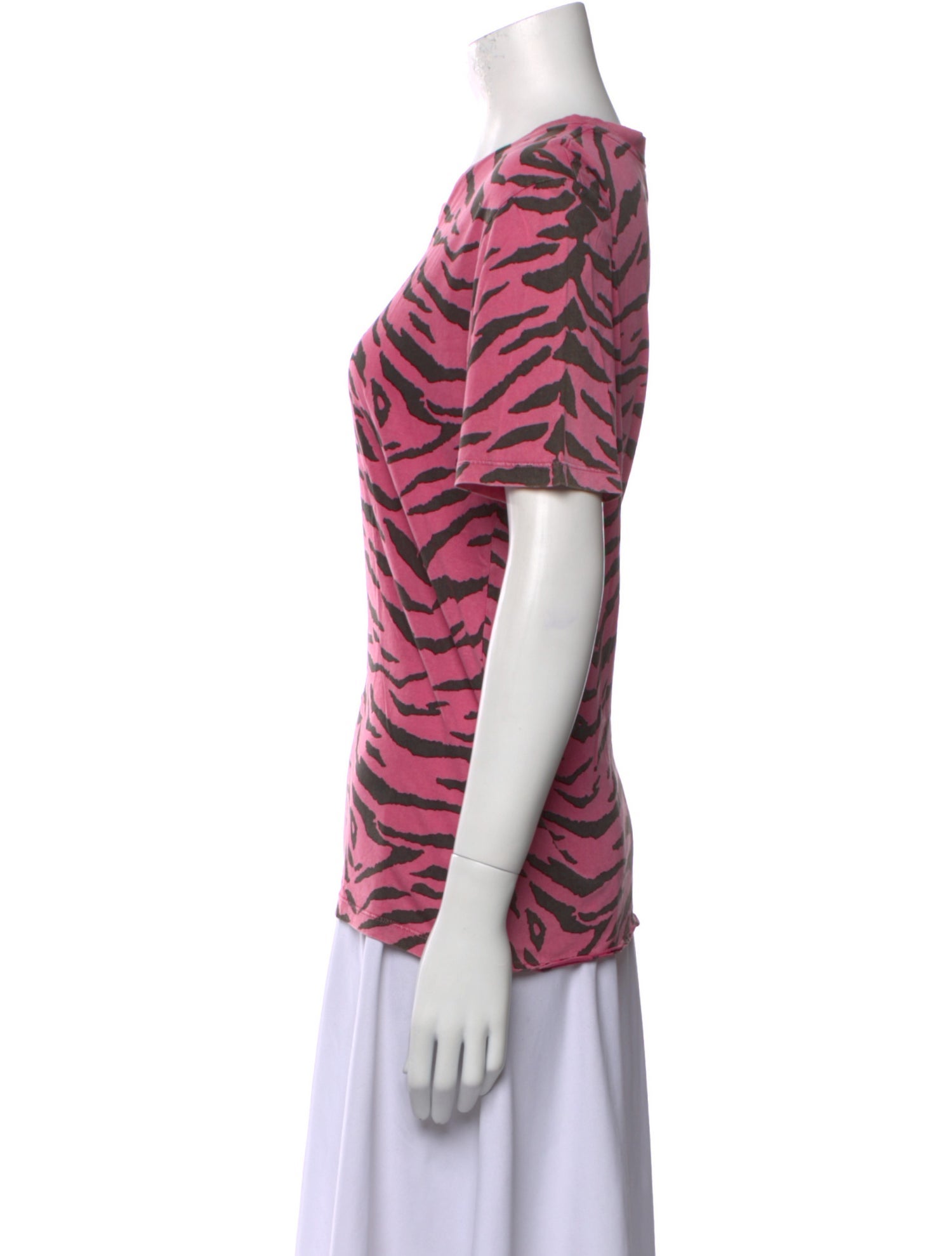 Saint Laurent Animal Print Crew Neck T-Shirt