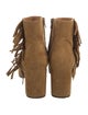 Saint Laurent Suede Fringe Trim Accent Boots