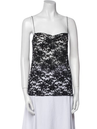 Saint Laurent Lace Lace Pattern Top
