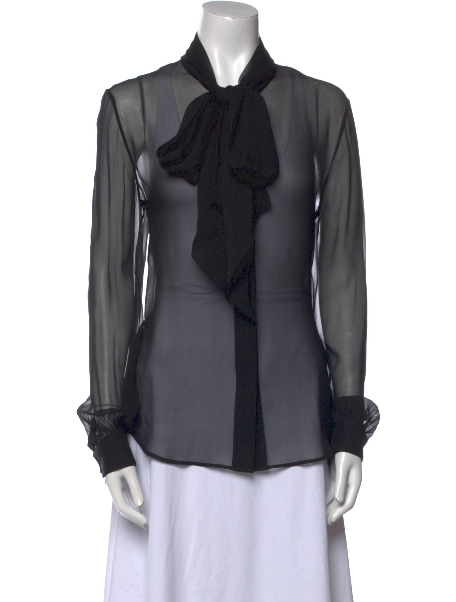 Saint Laurent Silk Long Sleeve Blouse