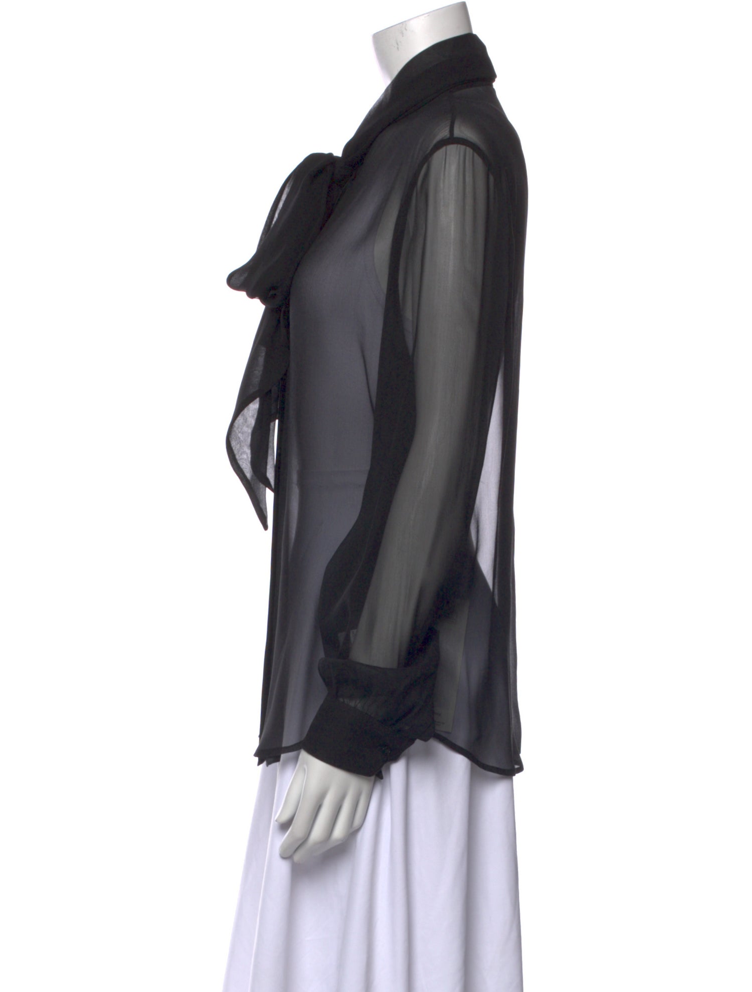 Saint Laurent Silk Long Sleeve Blouse