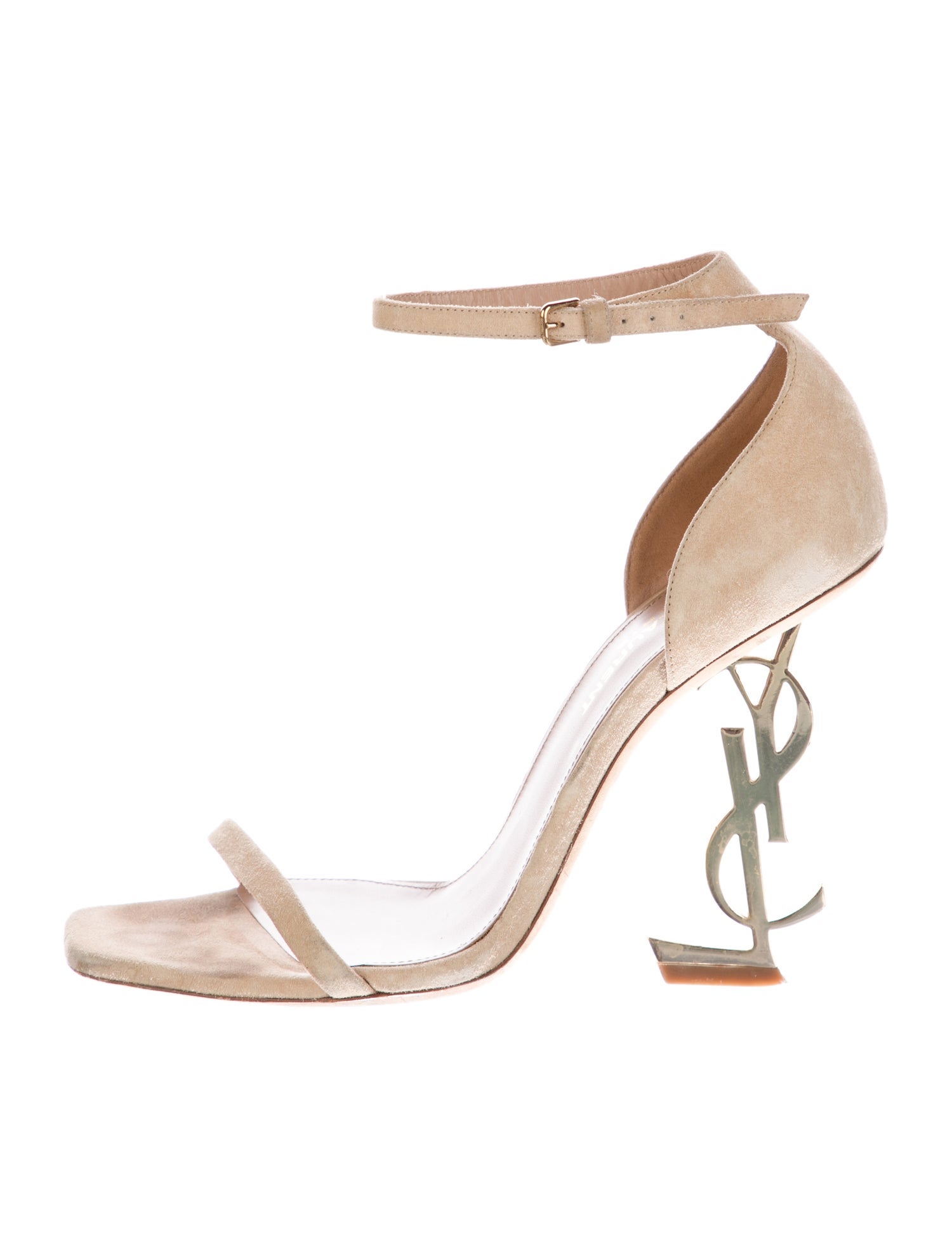 Saint Laurent Suede Leather Trim Embellishment Sandals