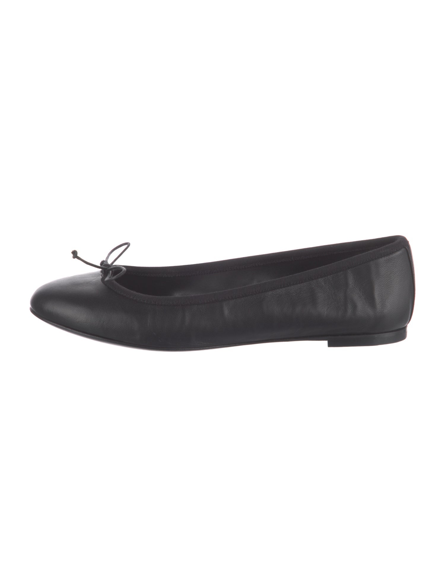Saint Laurent Leather Bow Accents Ballet Flats