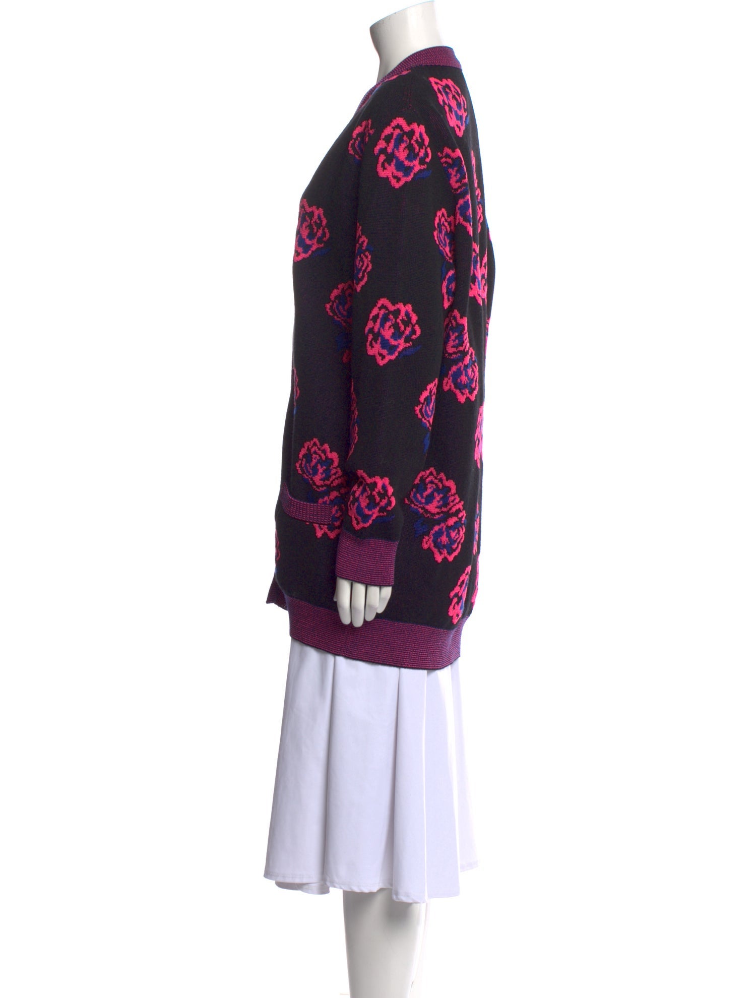 Saint Laurent Wool Floral Print Sweater