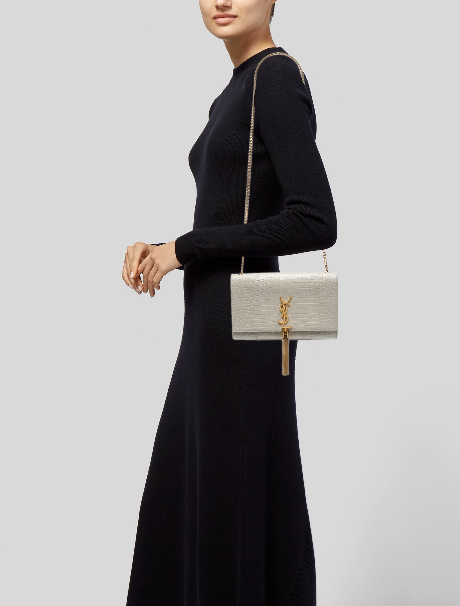 Saint Laurent Embossed Leather Kate Medium