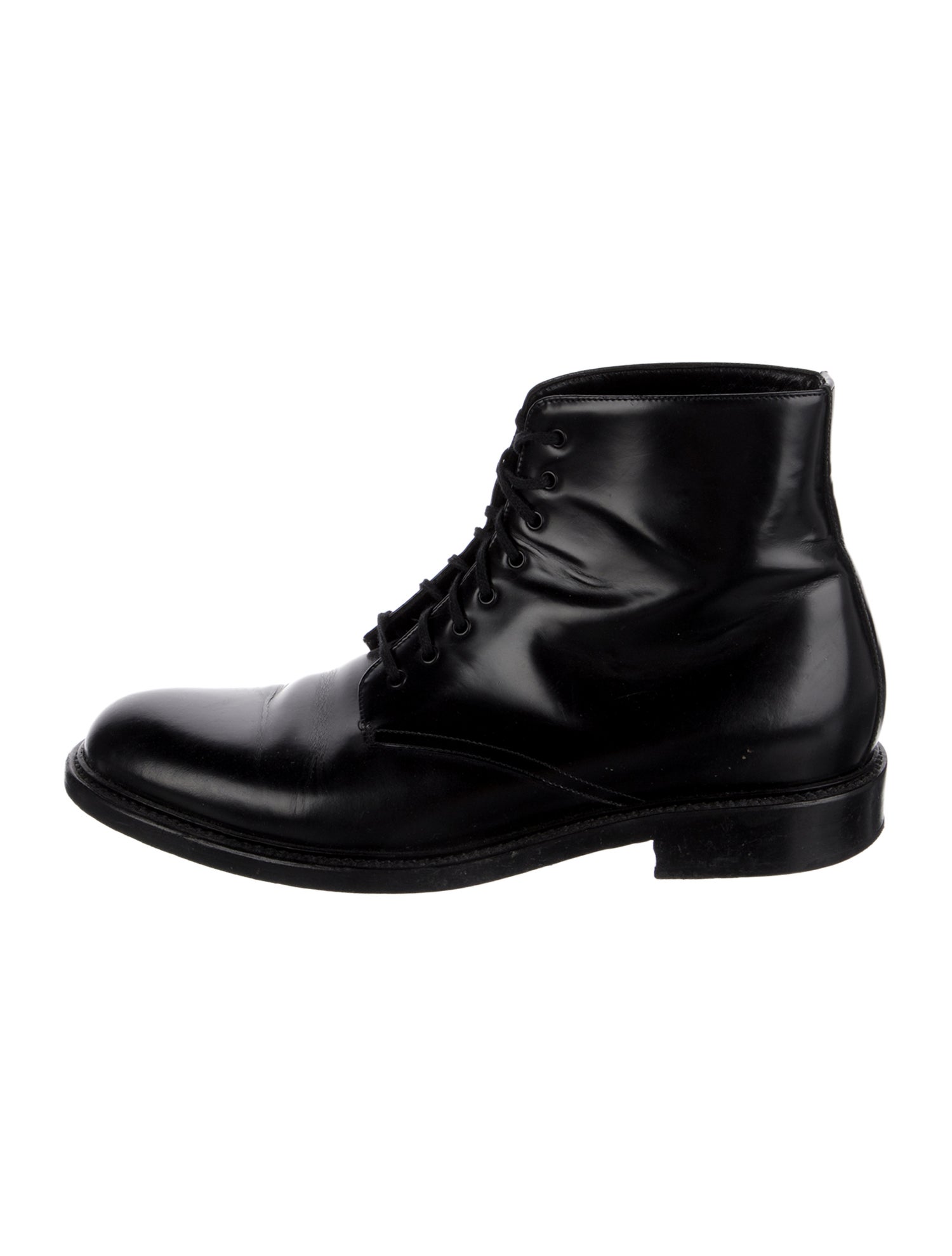 Saint Laurent Leather Lace-Up Boots