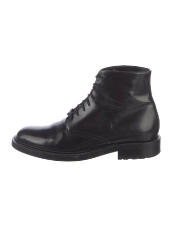 Saint Laurent Leather Lace-Up Boots