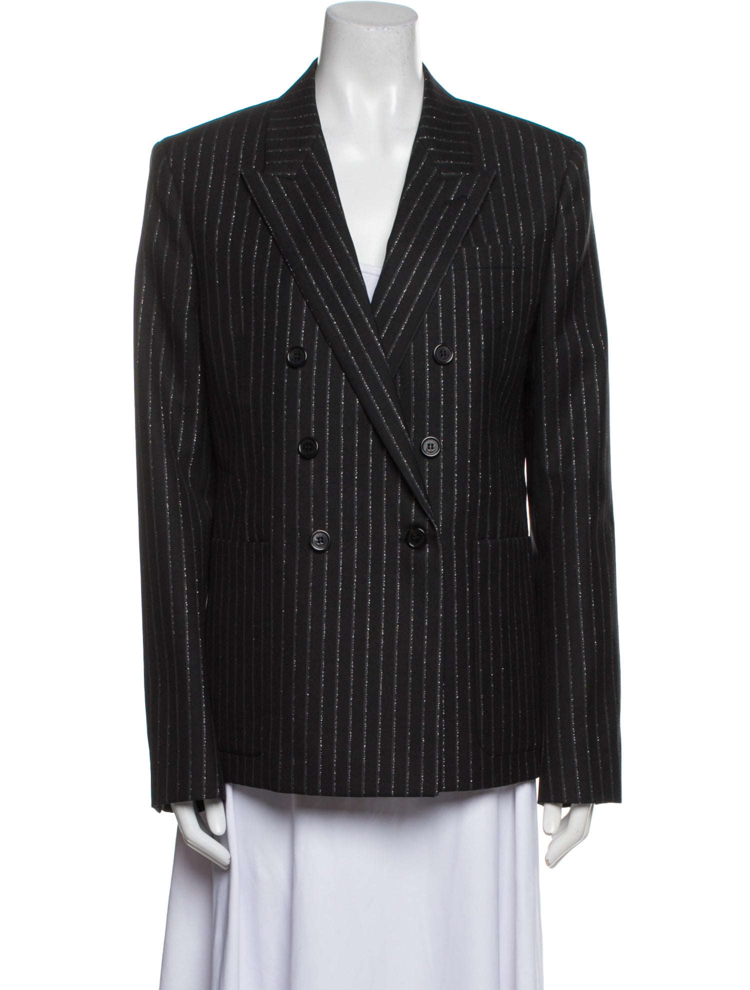 Saint Laurent Virgin Wool Striped Blazer