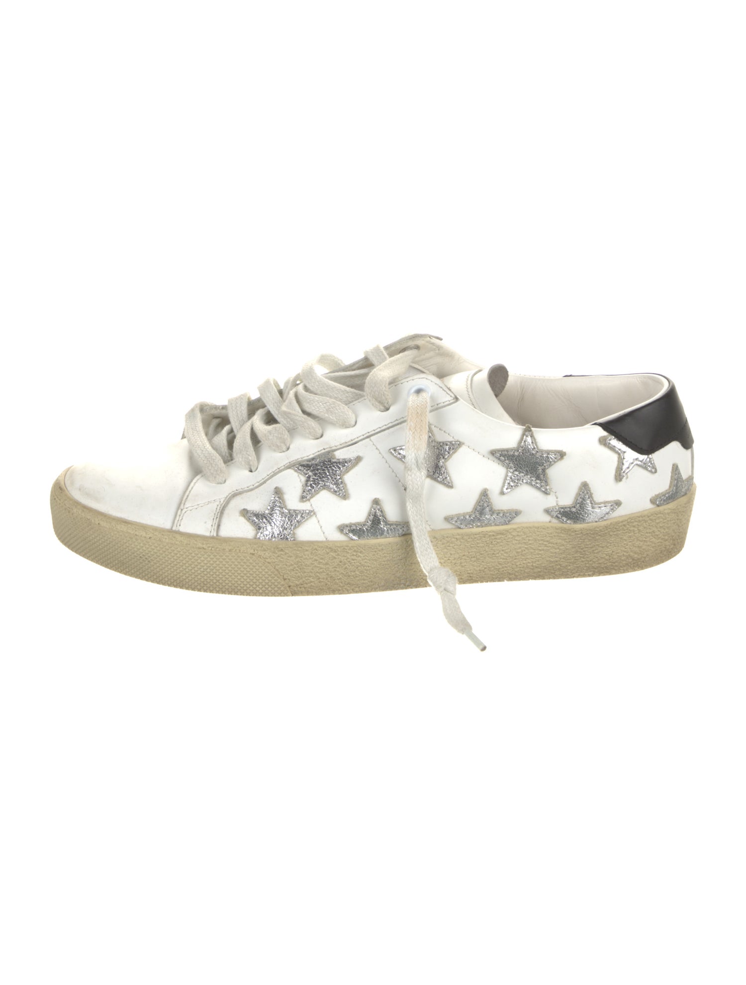 Saint Laurent Leather Colorblock Pattern Sneakers