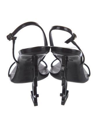 Saint Laurent Patent Leather Slingback Sandals