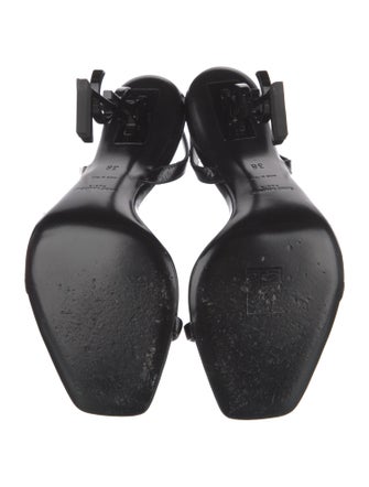 Saint Laurent Patent Leather Slingback Sandals