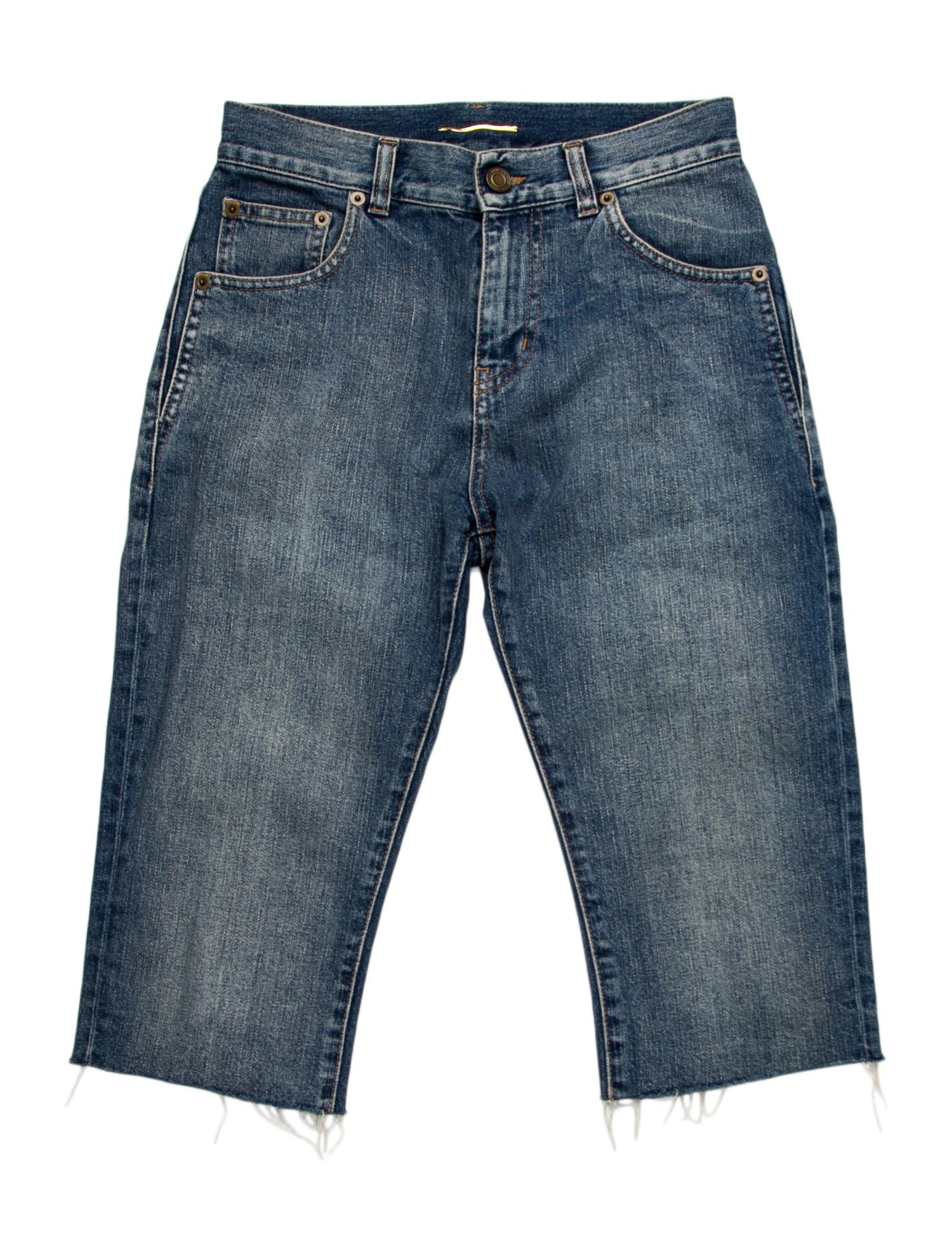 Saint Laurent Mid-Rise Straight Leg Jeans