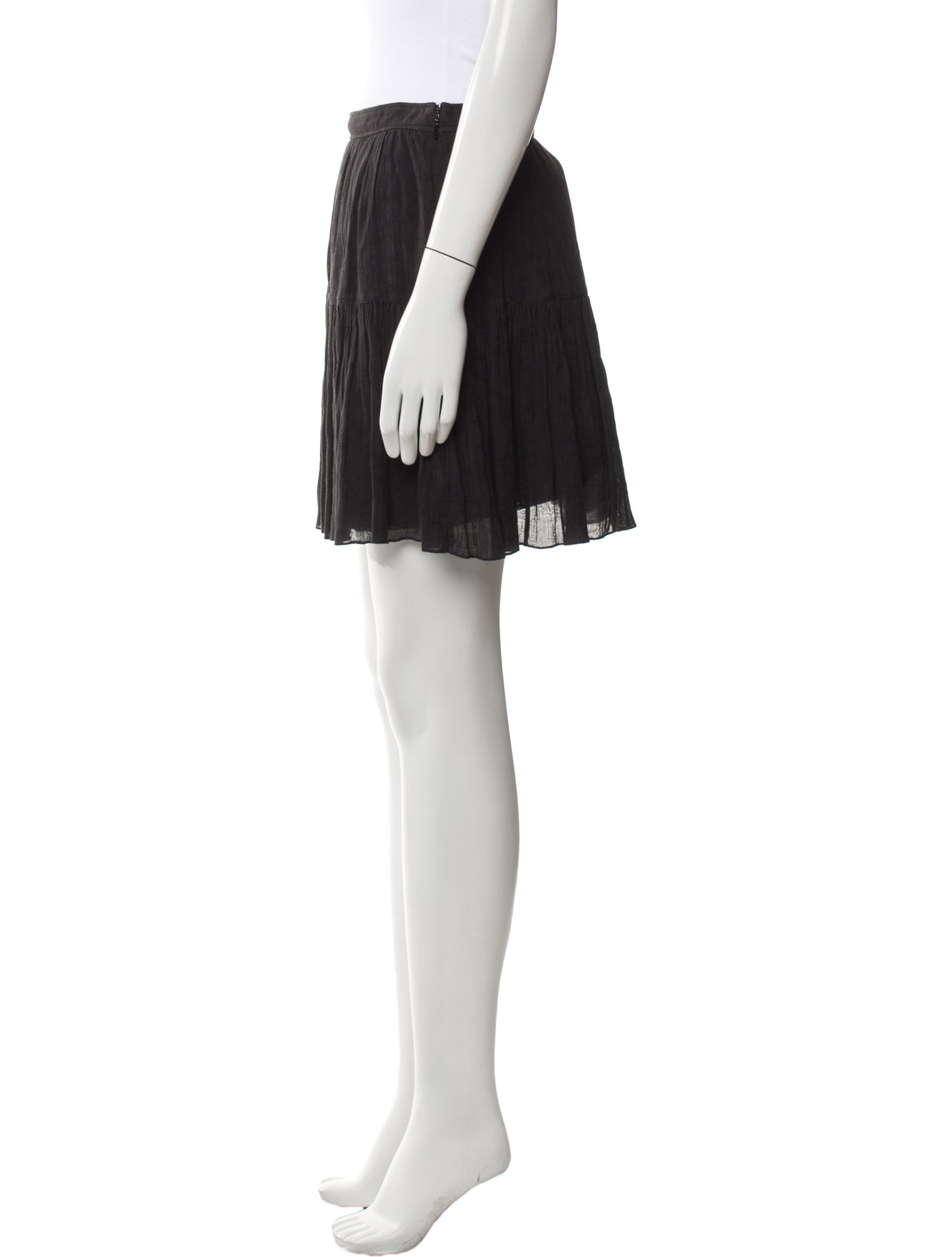 Saint Laurent Pleated Accents Mini Skirt