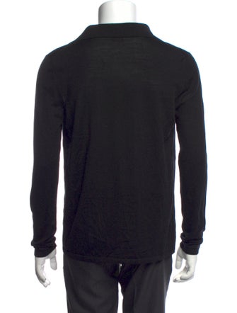 Saint Laurent Collar Long Sleeve Polo Sweater