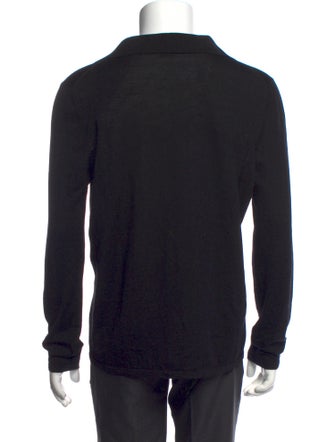 Saint Laurent Collar Long Sleeve Polo Sweater