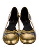 Saint Laurent Leather Bow Accents Ballet Flats