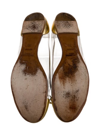 Saint Laurent Leather Bow Accents Ballet Flats