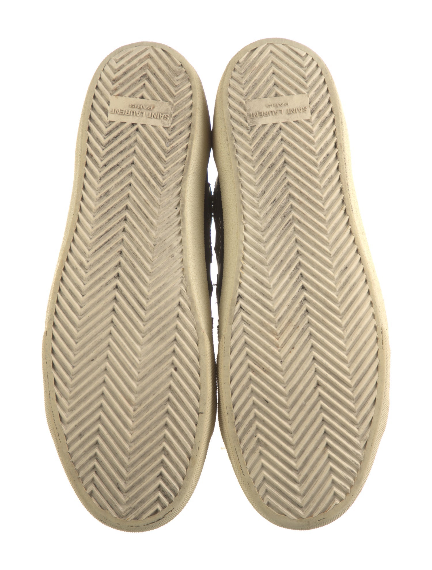 Saint Laurent Leather Studded Accents Sneakers