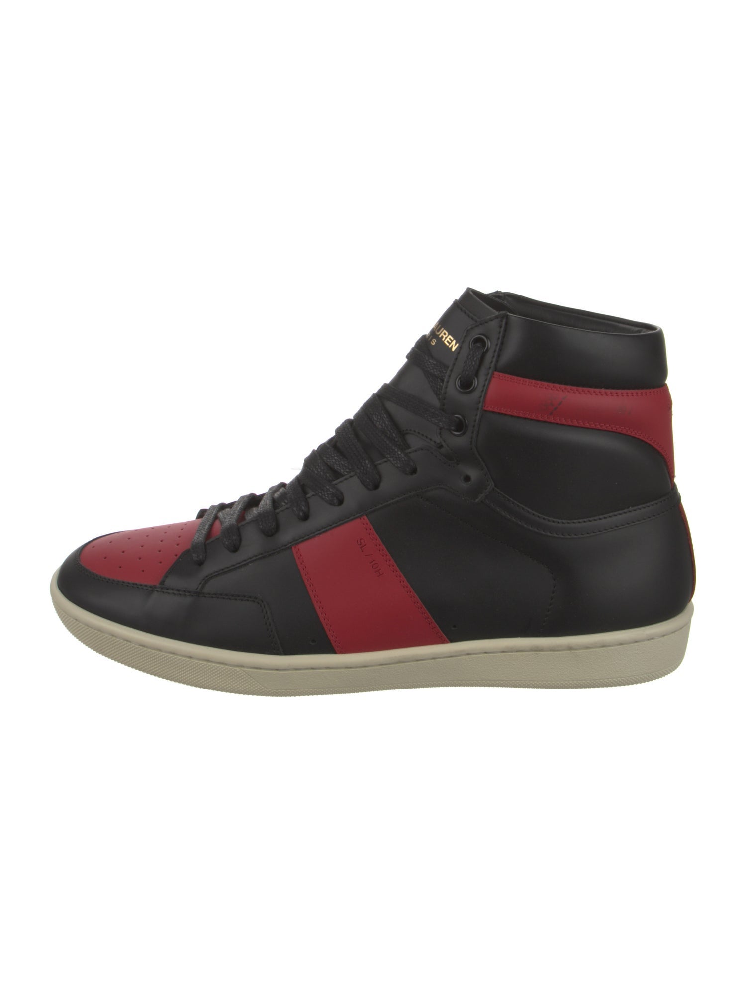 Saint Laurent Leather Colorblock Pattern Sneakers