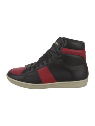 Saint Laurent Leather Colorblock Pattern Sneakers
