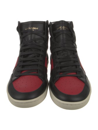 Saint Laurent Leather Colorblock Pattern Sneakers
