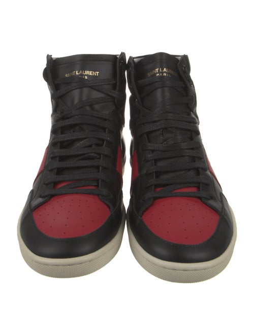 Saint Laurent Leather Colorblock Pattern Sneakers