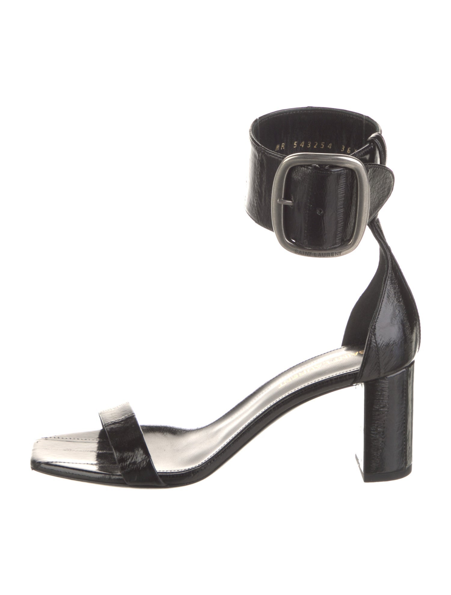 Saint Laurent Patent Leather Animal Print Sandals